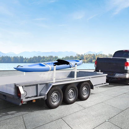 Solidspare Adjustable Roof Mount Ladder Rack Bracket 400 lbs For Universal Trailer 4'-8.5'