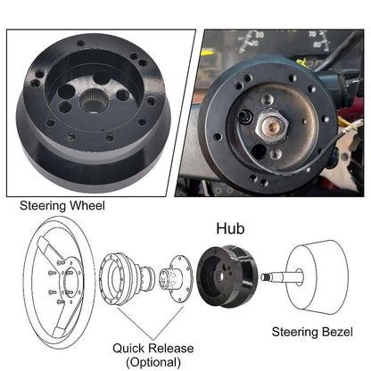 Solidspare For GM Chevy 5&6 Hole Steering Wheel Polished Hub Adapter Flaming River Ididit