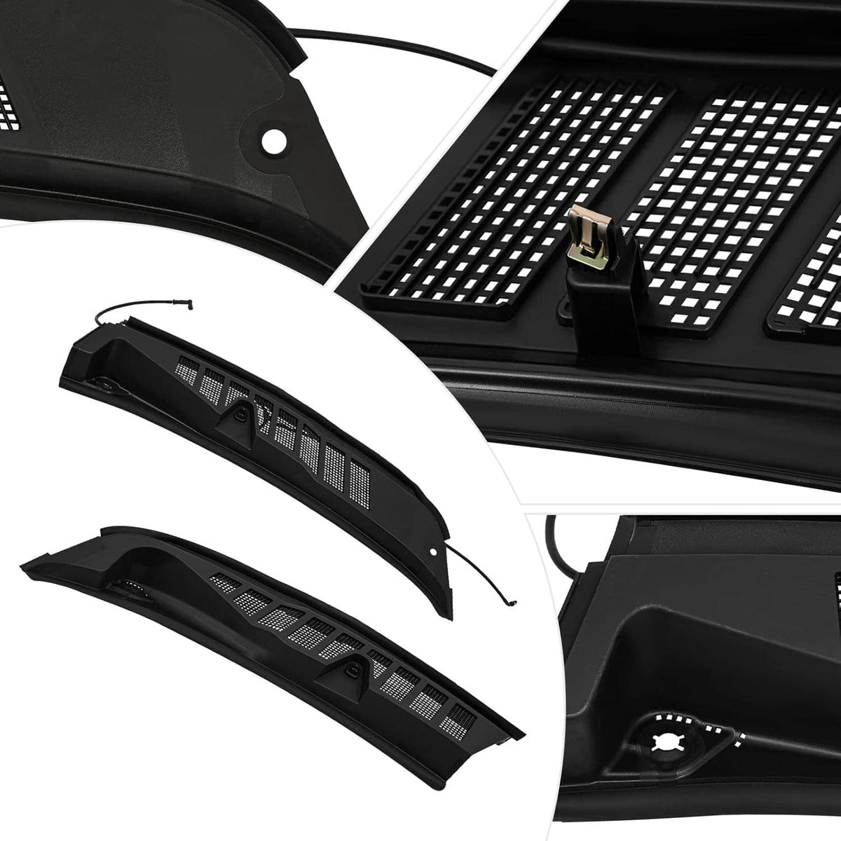 Solidspare For 2021-2025 Ford F150 Windshield Wiper Cowl Grille Screen Cover Left & Right
