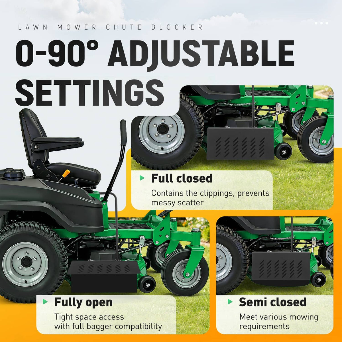 Solidspare #088-6003-00 #ACS6000ULS Chute Blocker System For Most ZT Mowers