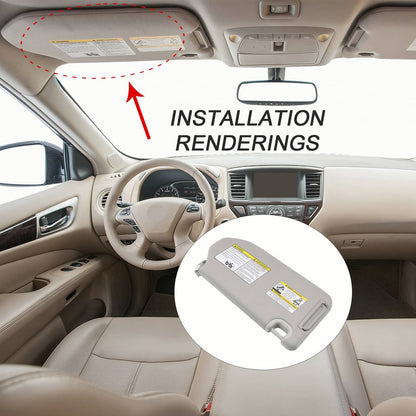 Solidspare Left Driver Side Sun Visor W/Mirror & Light For Nissan Pathfinder 2013-2018