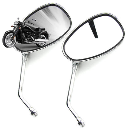 Solidspare For Honda VTX1300 VTX1800 New Motorcycle Rectangle Rear-View Mirrors Chrome 10mm