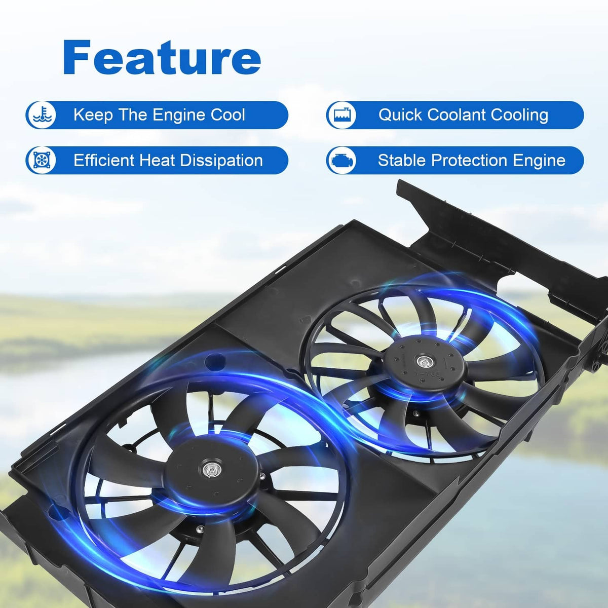 Solidspare Radiator Cooling Fan Assembly 621-557 for 2013-2019 Toyota RAV4 2.5L L4 623290