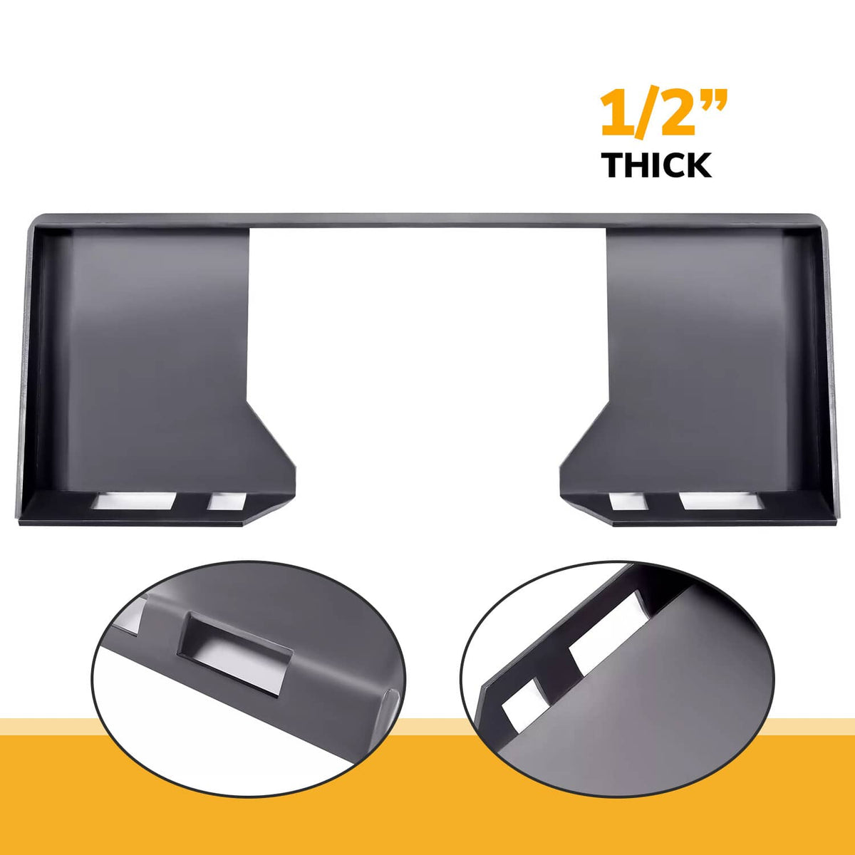 Solidspare 1/2" Hollow Mount Plate For Bobcat & Kubota Skid Steer Loader Attachment Adapter