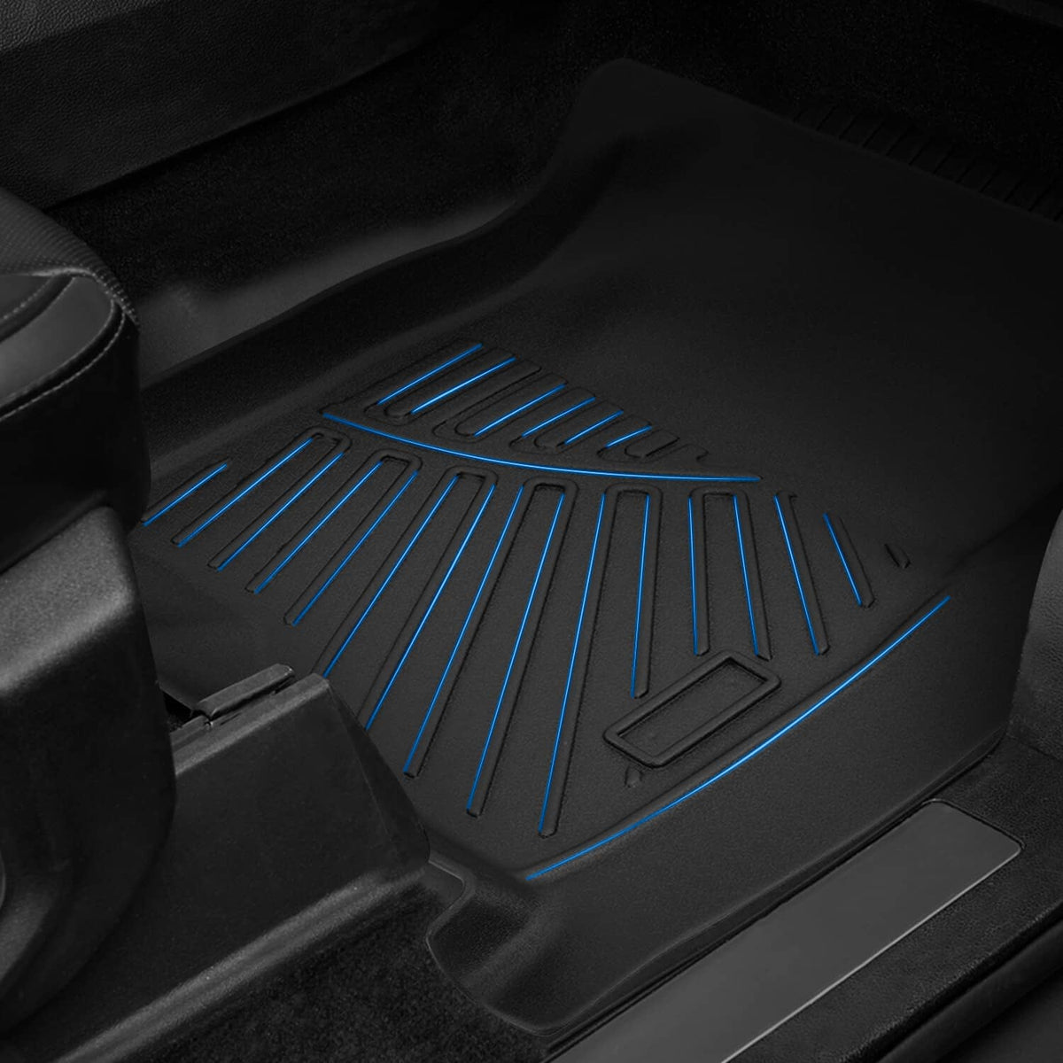 Solidspare For 2019-2025 Chevrolet Silverado/GMC Sierra 1500 Crew Cab Custom TPE Floor Mats