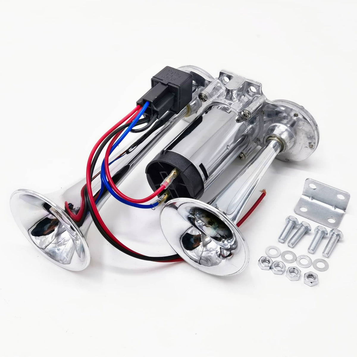 Solidspare Super Loud Car Electric Horn 600DB 12V Dual Trumpets Truck Boat Train Speaker