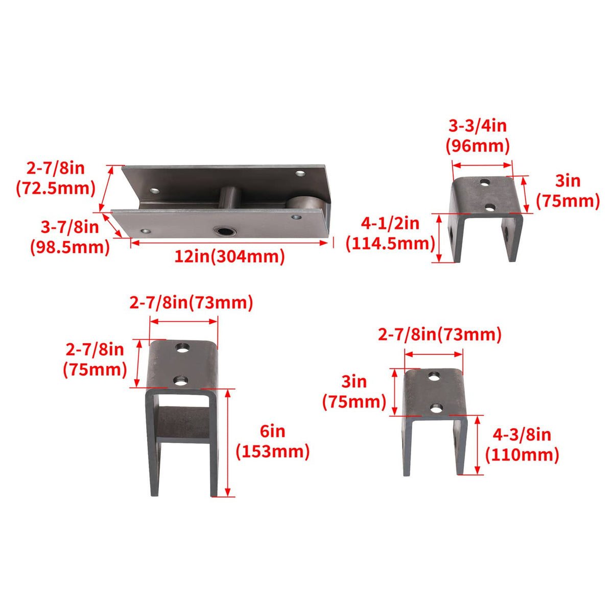 Solidspare 2" Slipper Spring Tandem Axle Hanger Kit w/ 2 Equalizer Bolts For Trailer