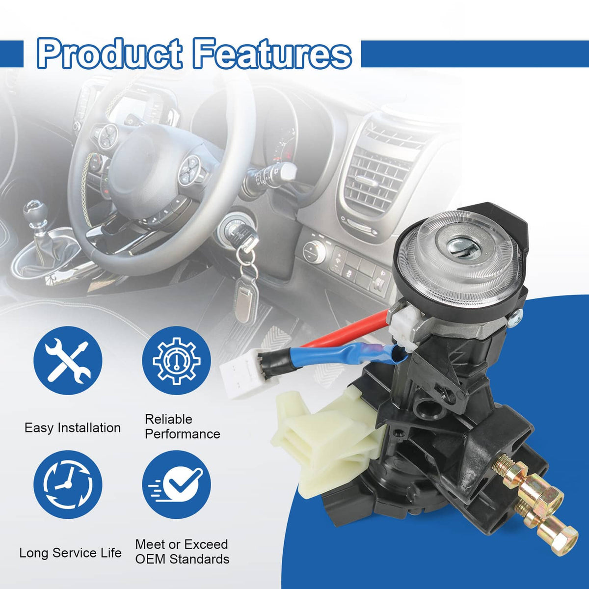 Solidspare 81910-B2100 Ignition Lock Switch Set Assembly with 2 Keys For Kia Soul 2014-2019