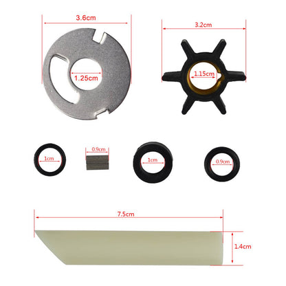 Solid Spare For Mercury Outboards 4 4.5 7.5 9.8 HP Water Pump Impeller Repair Kit 47-39074