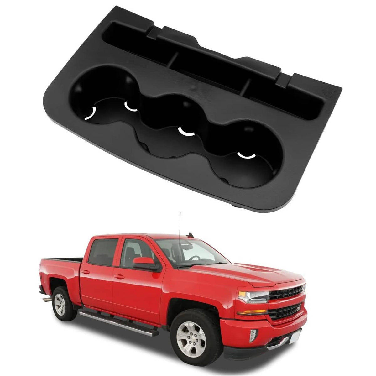 Solidspare 23362989 Front Seat Cup Holder Liner Holds 3 Cups For 2015-2018 Silverado Sierra