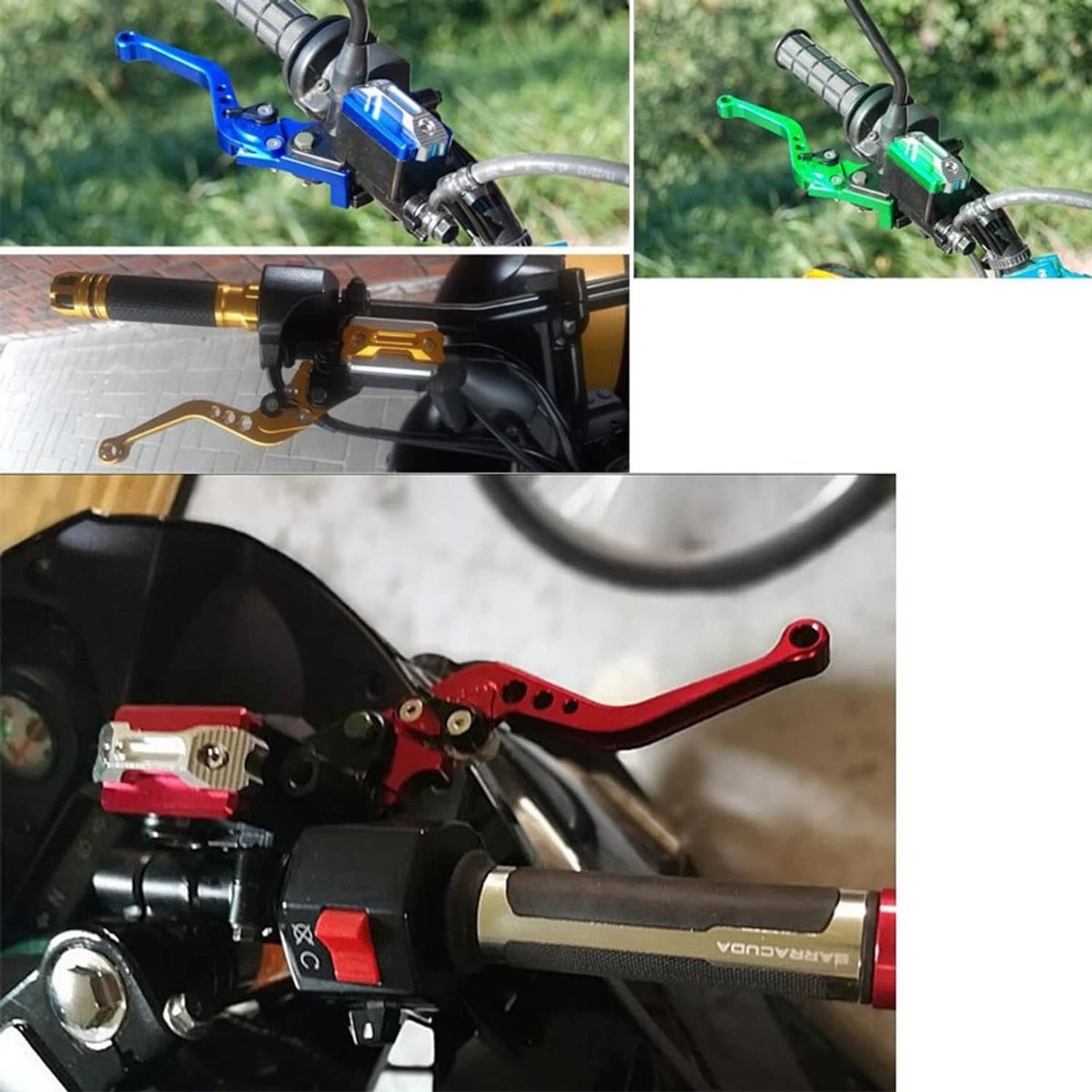 Solidspare Universal 7/8'' Motorcycle CNC Brake Clutch Master Cylinder Reservoir Lever Set