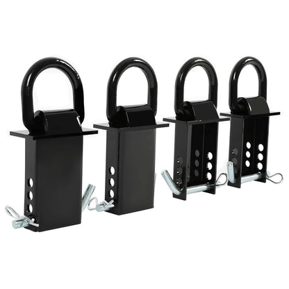 Solidspare Heavy Duty 4 Pack Trailer Adjustable Stake Pocket D-Ring Zinc 2”×4" 16200LBS