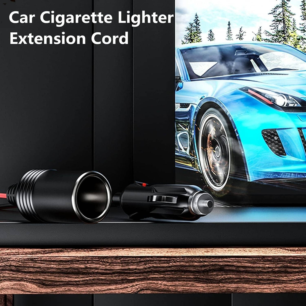Solid Spare 12V Car Cigarette Lighter Socket Extension Cord Cable Heavey Duty Adapter 13FT