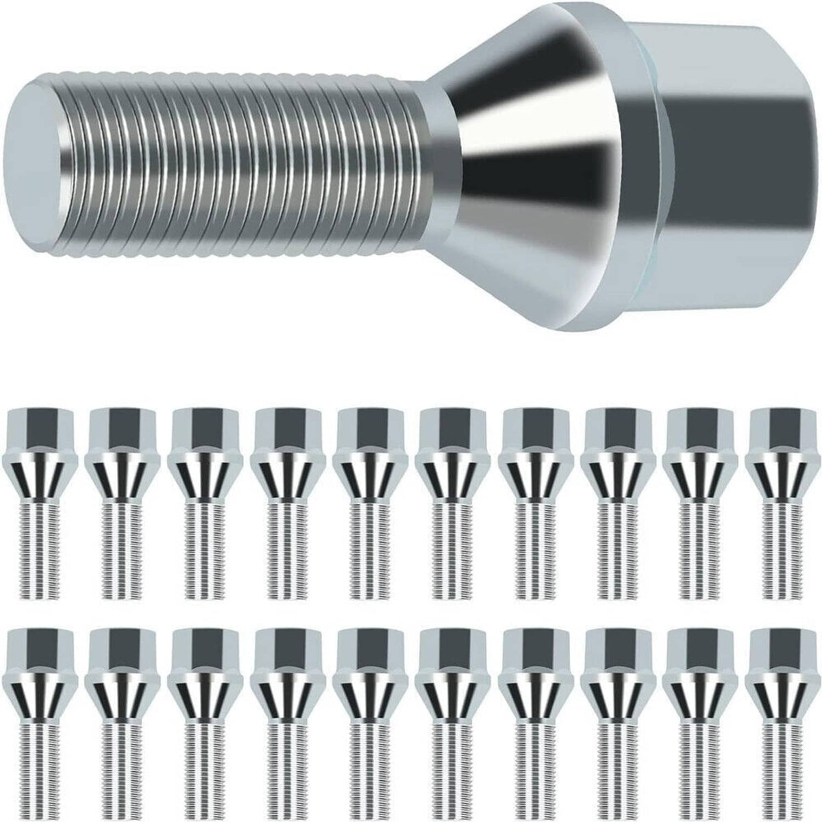 Solidspare M12x1.25 20Pcs Wheel Lug Nuts For Jeep Cherokee Compass Dodge Dart Chrysler 200