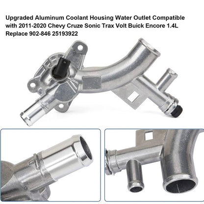 Solidspare Aluminum Water Outlet Thermostat Housing for Chevrolet Cruze Sonic Trax 1.4L