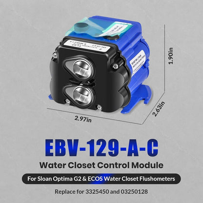 Solidspare EBV-129-A-C Toilet Flush Control Module, for Sloan Optima G2 & ECOS, 1 Pack