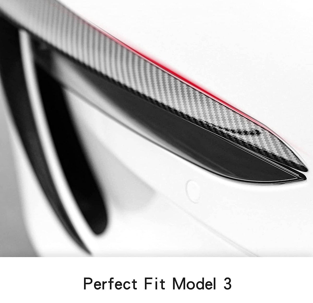 Solidspare Front Fog Light Eyebrow Cover Trim Carbon Fiber Style For Tesla Model 3 2017+ U8