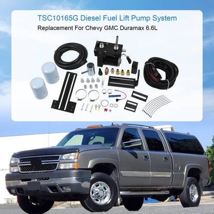 Solidspare 165GPH Diesel Fuel Lift Pump System TSC10165G FIT 01-10 Chevy GMC Duramax 6.6L