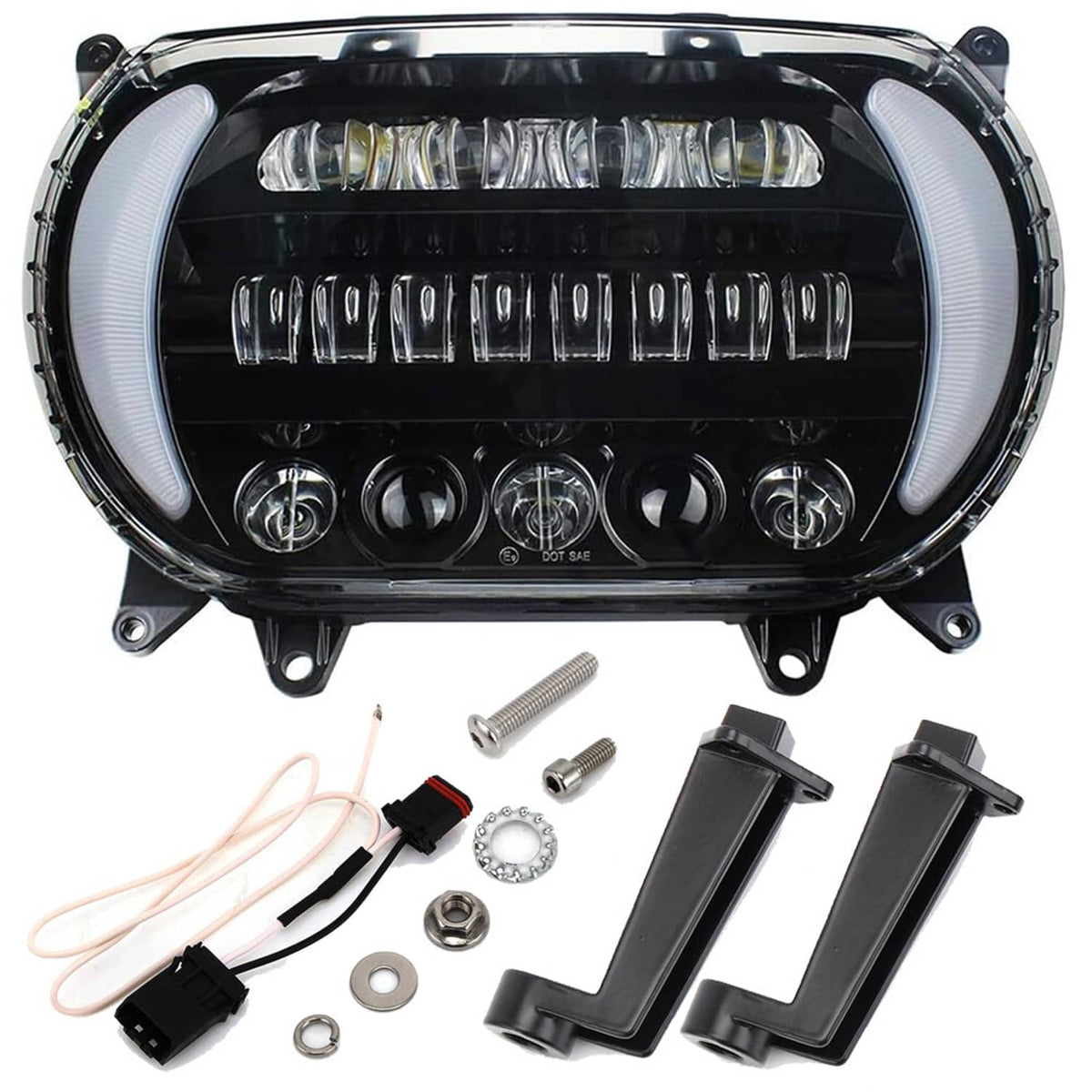 Solidspare LED Headlight Running Light Turn Signal DRL Kit For 2015-2024 Harley Road Glide