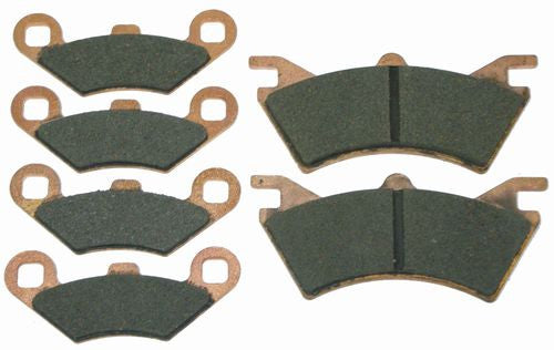 Front & Rear Semi-Metallic Brake Pads for Polaris Sportsman 500 6x6 2000-2008