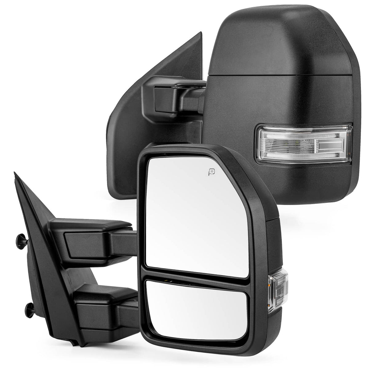 Solidspare Towing Mirrors For 2017-2019 Ford F-250 Super Duty Power Heated LED Signal LH&RH