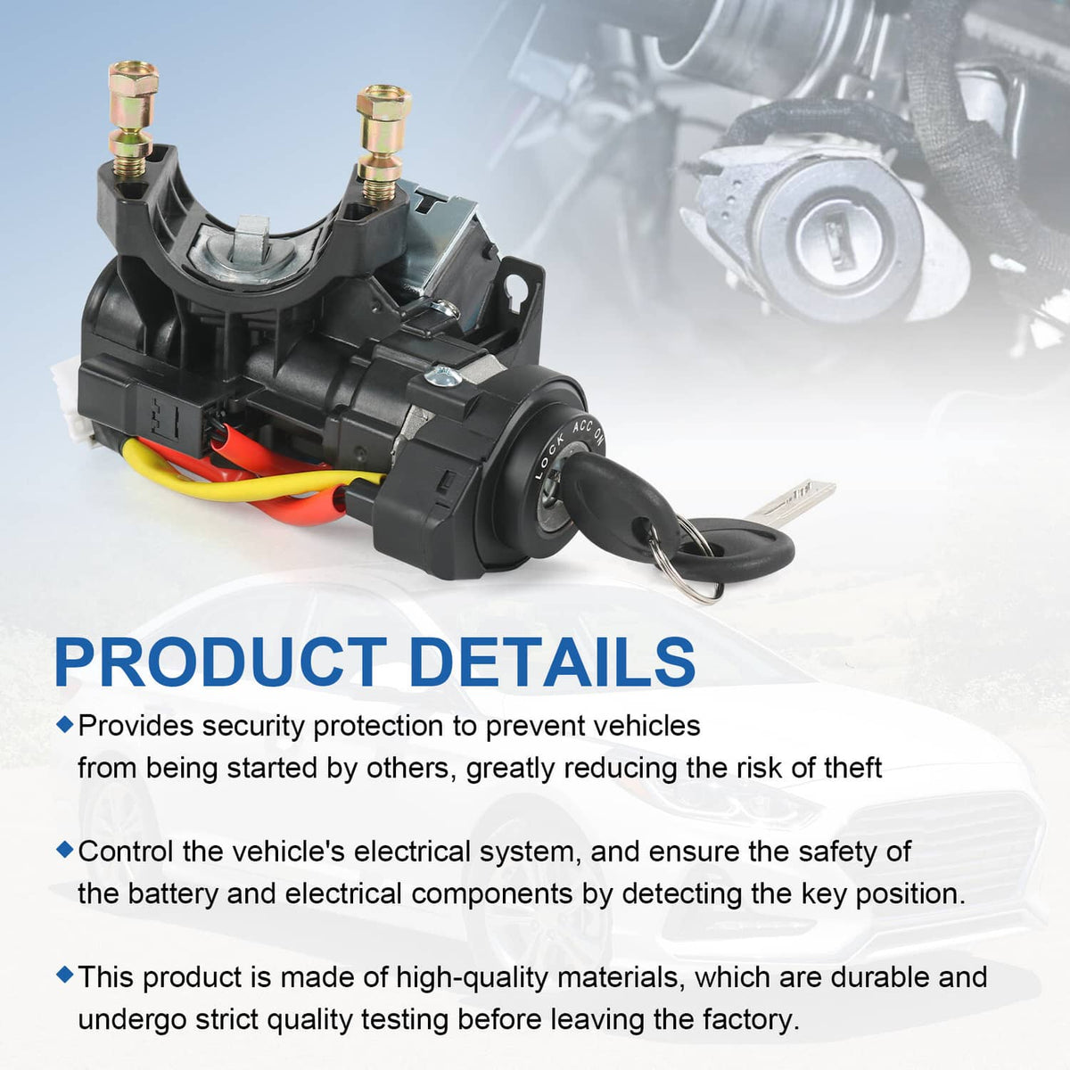 Solidspare Ignition Lock Cylinder Assembly & Keys 81905-C2510 For 2015-2019 Hyundai Sonata