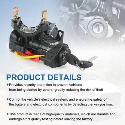 Solidspare Ignition Lock Cylinder Assembly & Keys 81905-C2510 For 2015-2019 Hyundai Sonata