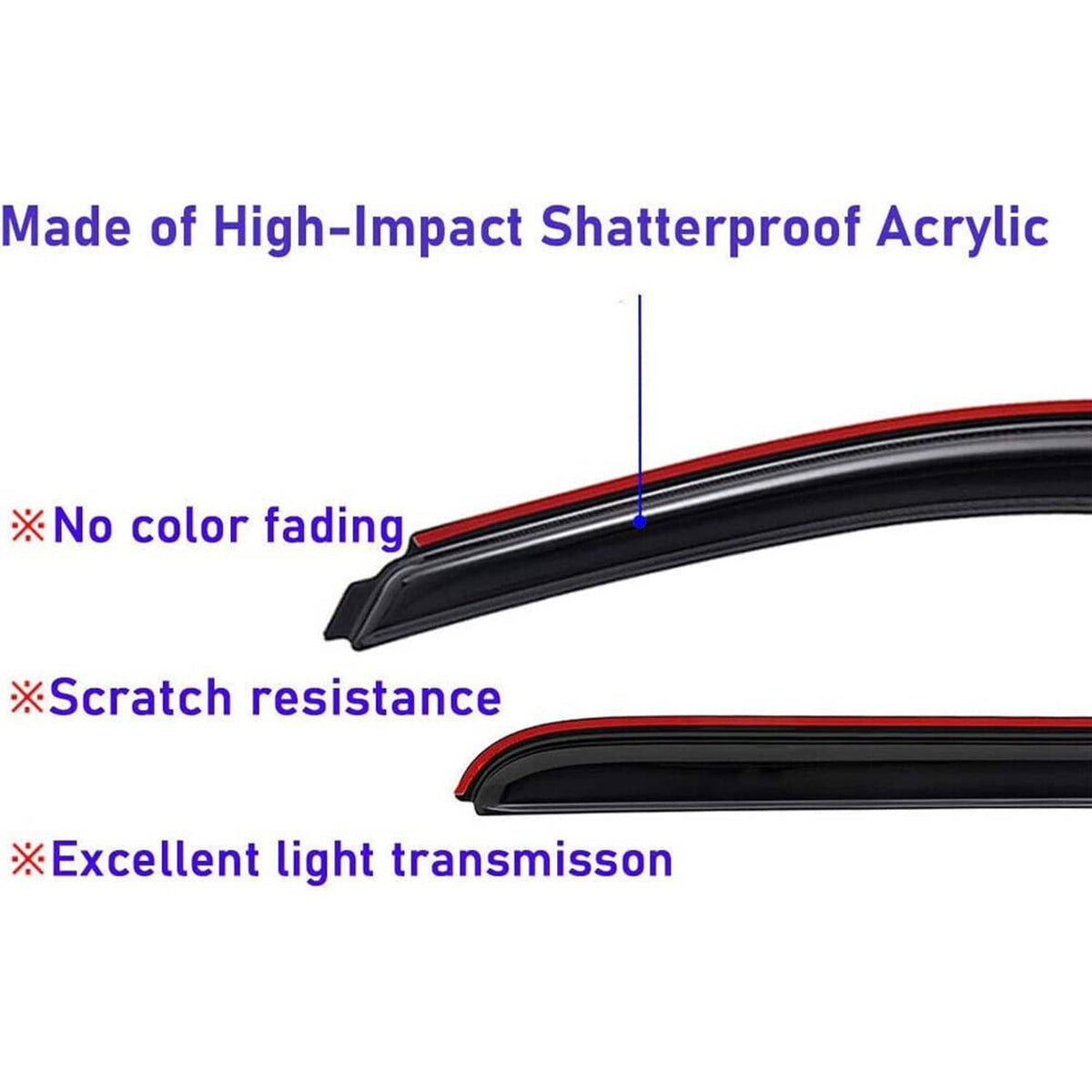 Solidspare For 2009-2014 Ford F-150 Super Crew In-Channel Window Vent Visor Sun Rain Guards