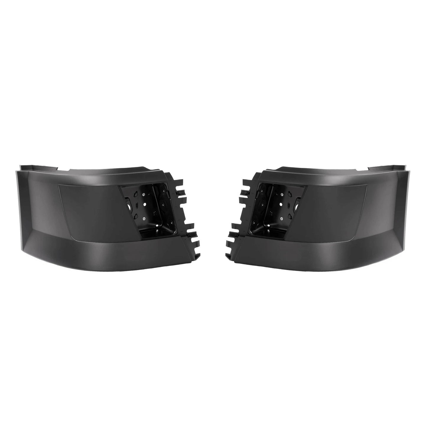 LH+RH Front Bumper End Cap Extension Corner W/Fog Light Hole For Volvo VNL 04-18