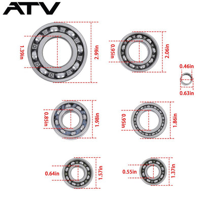 Solidspare HR00055/HR00057/K078 For Honda TRX350 FE 2000-2006 Transmission Bearing Kit US