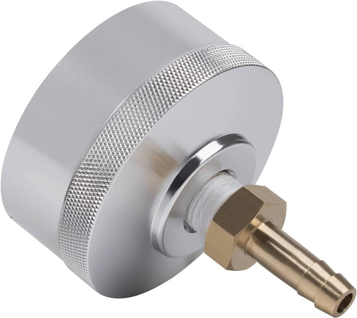 Solid Spare Extended Run Gas Cap Adapter w/ Brass Hose for Yamaha EF2000is EF1000is (Silver)
