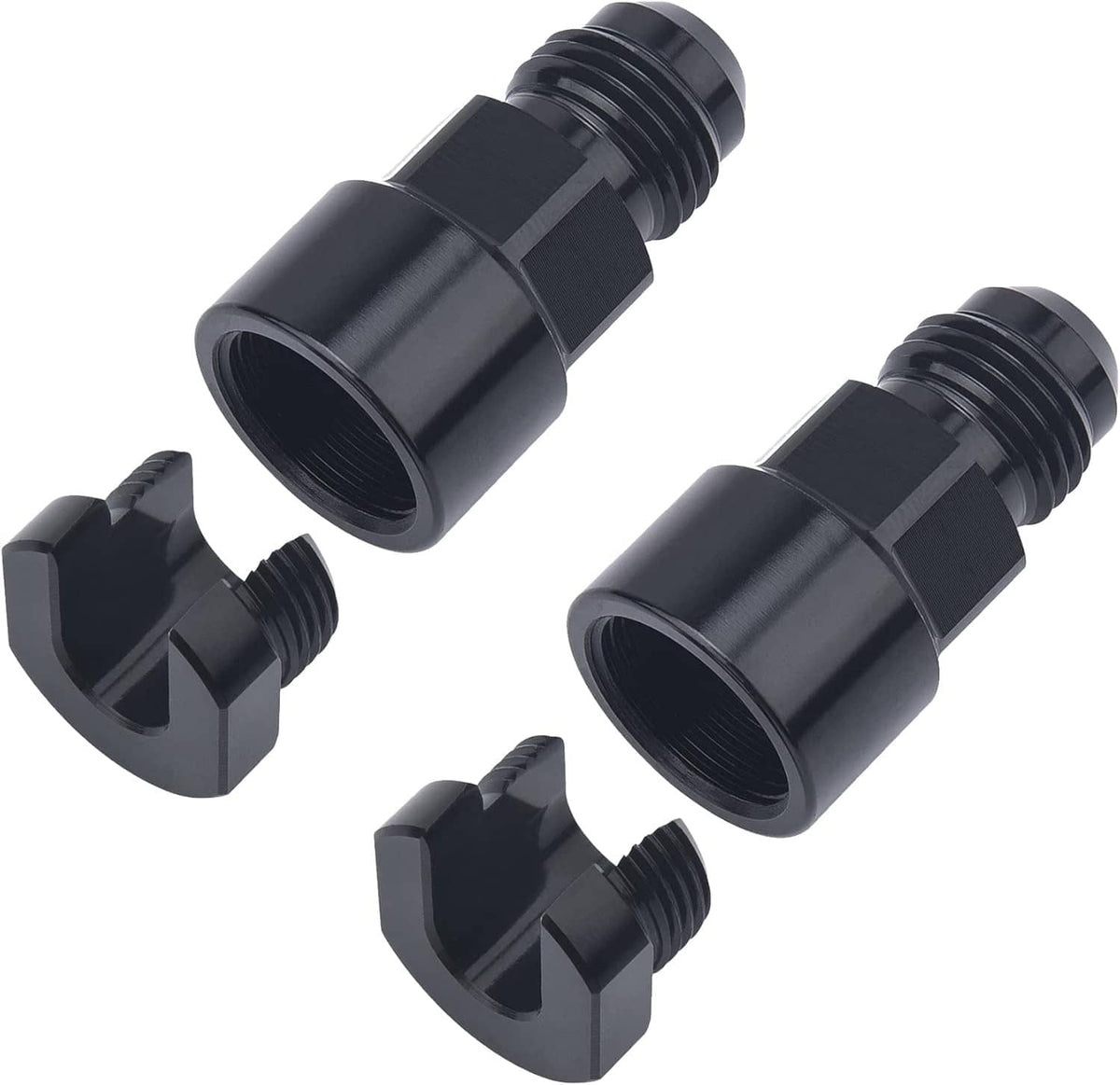 Solidspare 2Pcs 6AN Fuel Adapter Fit For To 3/8 & 5/16 GM Quick Connect W/Thread EFI Female