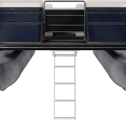 Solidspare 4 Step Pontoon Under Deck Boat Ladder Aluminum Under-Boat Mount , Silvery