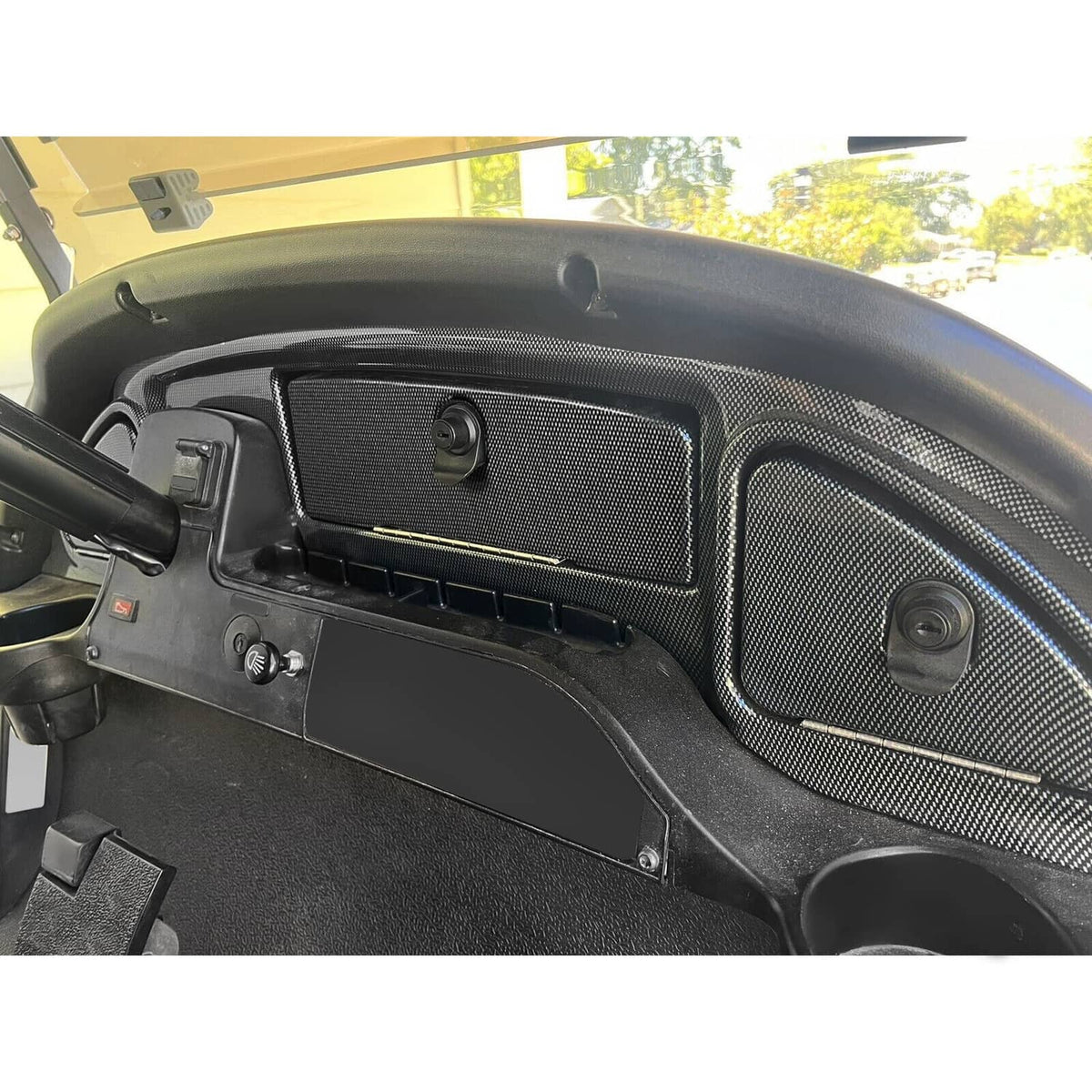 Solidspare Golf Cart Dash Carbon Fiber Look Locking Door For Club Car Precedent 2008.5-Up