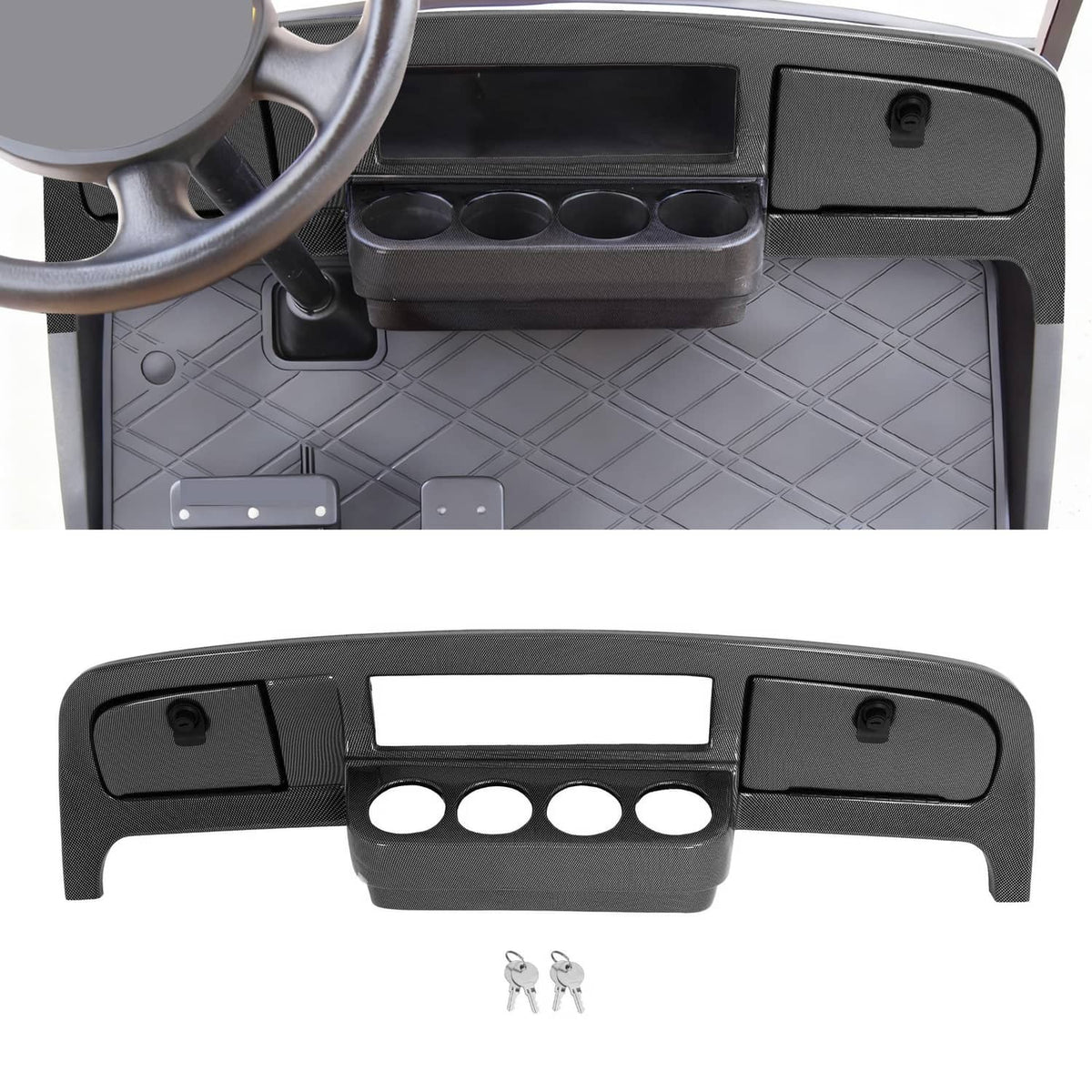 Solidspare Carbon Fiber Style Dashboard Dash Cover For EZGO Freedom TXT S4/L4/S6/L6 2014-Up