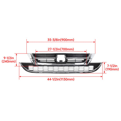 Solid Spare FOR HONDA CRV CR-V 2010 2011 FRONT BUMPER UPPER & LOWER GRILL GRILLE ABS CHROME