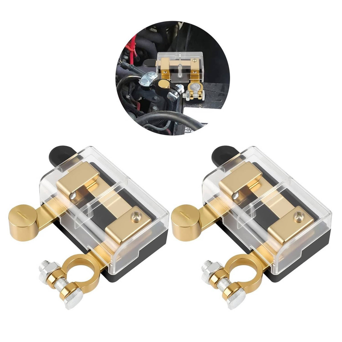 Solid Spare 2Pcs 12/24V Battery Cut-Off Disconnect Top Post Switch Isolator Kill For Car RV