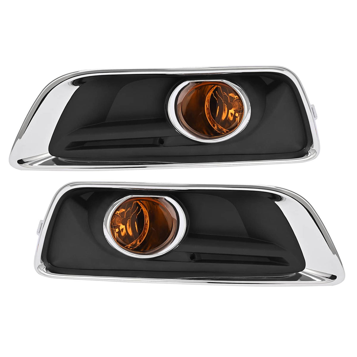 Solid Spare Front Bumper Fog Light Lamp w/Bezel Chrome Trim Set For Chevy Malibu 2013-2015