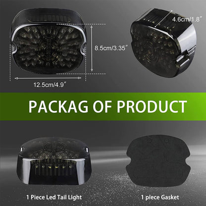 Solidspare Smoke LED Tail Light Brake Rear for Harley Road King Electra Glide Tour Dyna FXR