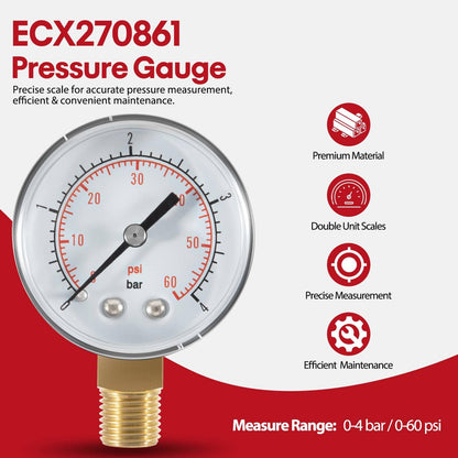 Solid Spare For Hayward DEX2400S Pool/Spa Filter Air Relief Valve Gauge Assembly ECX270861
