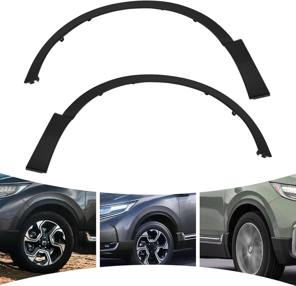 Solidspare Black Fender Trim Set For 2017-2022 Honda CR-V Front Driver and Passenger Side