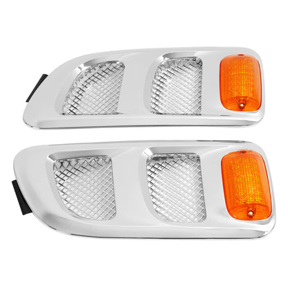 Solid Spare Pair Hood Side Vents Silvery Air Intake Trim Fit 1997-2009 Sterling Truck