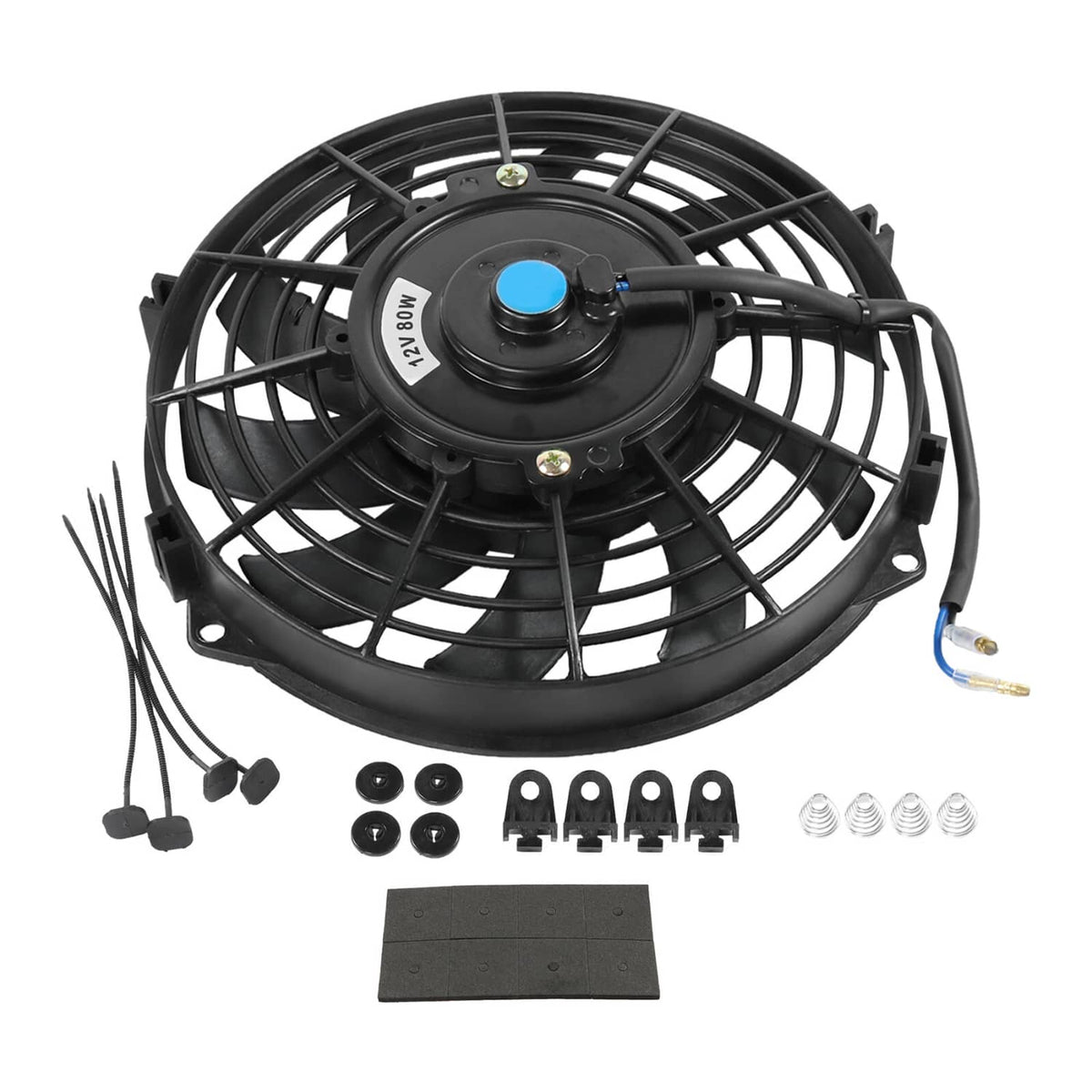 Solidspare 9 inch 12V Slim Fan Push Pull Electric Radiator Cooling Fan Mount Kit Universal