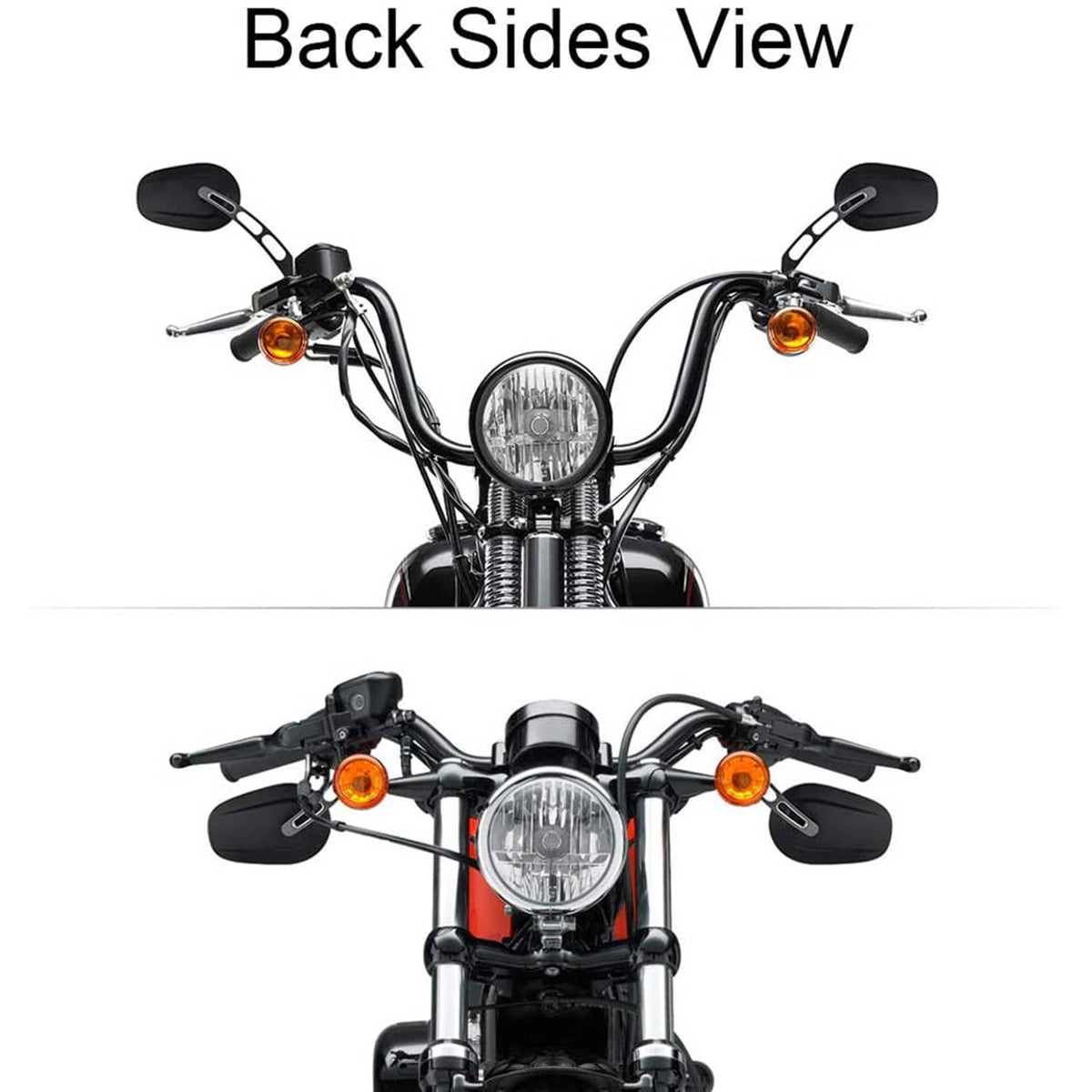 Solidspare Black 8mm Rear View Side Mirrors Fit For Harley Touring Road Glide King Electra