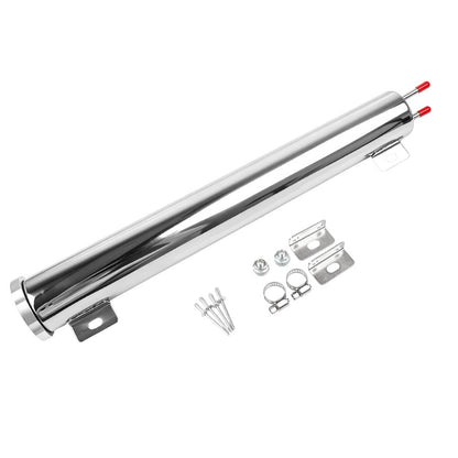 Solidspare 2" X 15" Polished Stainless Steel 24 Oz Radiator Dr Overflow Tank Bottle New