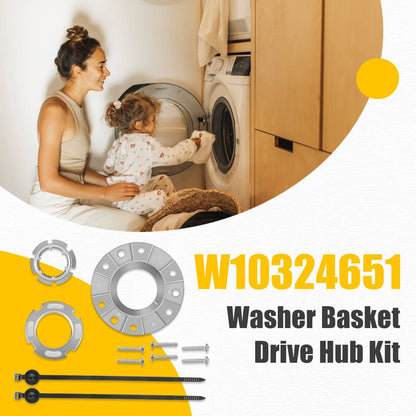 Solidspare W10324651 Washer Basket Drive Hub Kit Replacement fit for Whirlpool Maytag Amana
