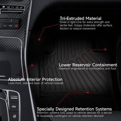 Solidspare For 2020-2025 Toyota Highlander 7 Seat All-Weather Front and Rear Floor Mats