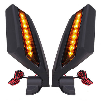 Solidspare UTV Racing Rearview Mirrors LED Light Fit For Can Am Maverick X3 MAX Turbo 17-24