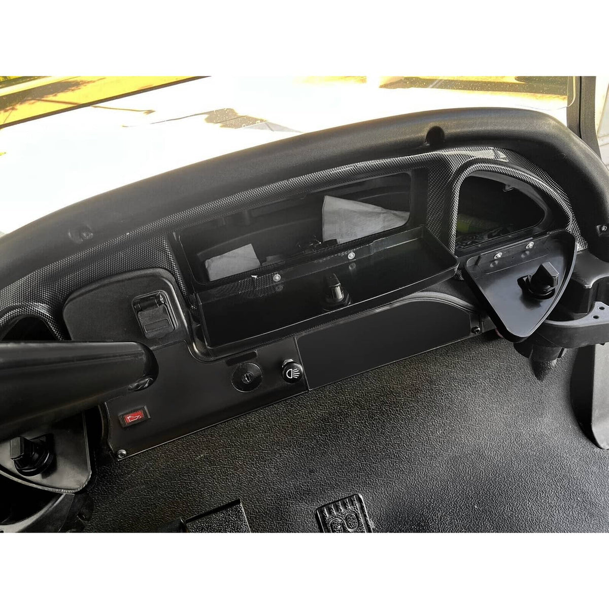 Solidspare Golf Cart Dash Carbon Fiber Look Locking Door For Club Car Precedent 2008.5-Up