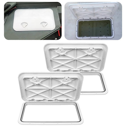 Solidspare 2X MARINE BOAT Deck Access HATCH & LID 24" X 14" RV Storage ( White, ABS )